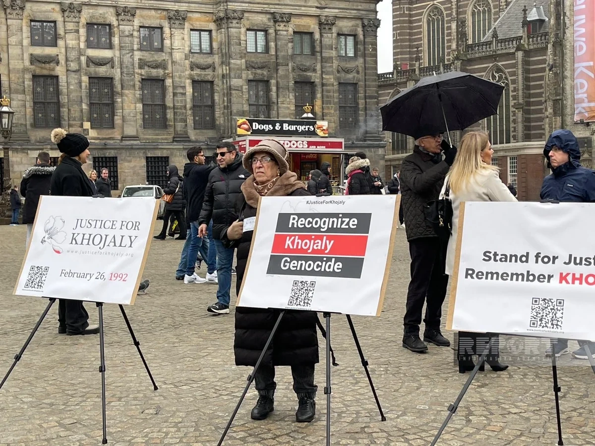 Amsterdamın mərkəzi meydanında "Xocalıya ədalət" aksiyası keçirilib - FOTO