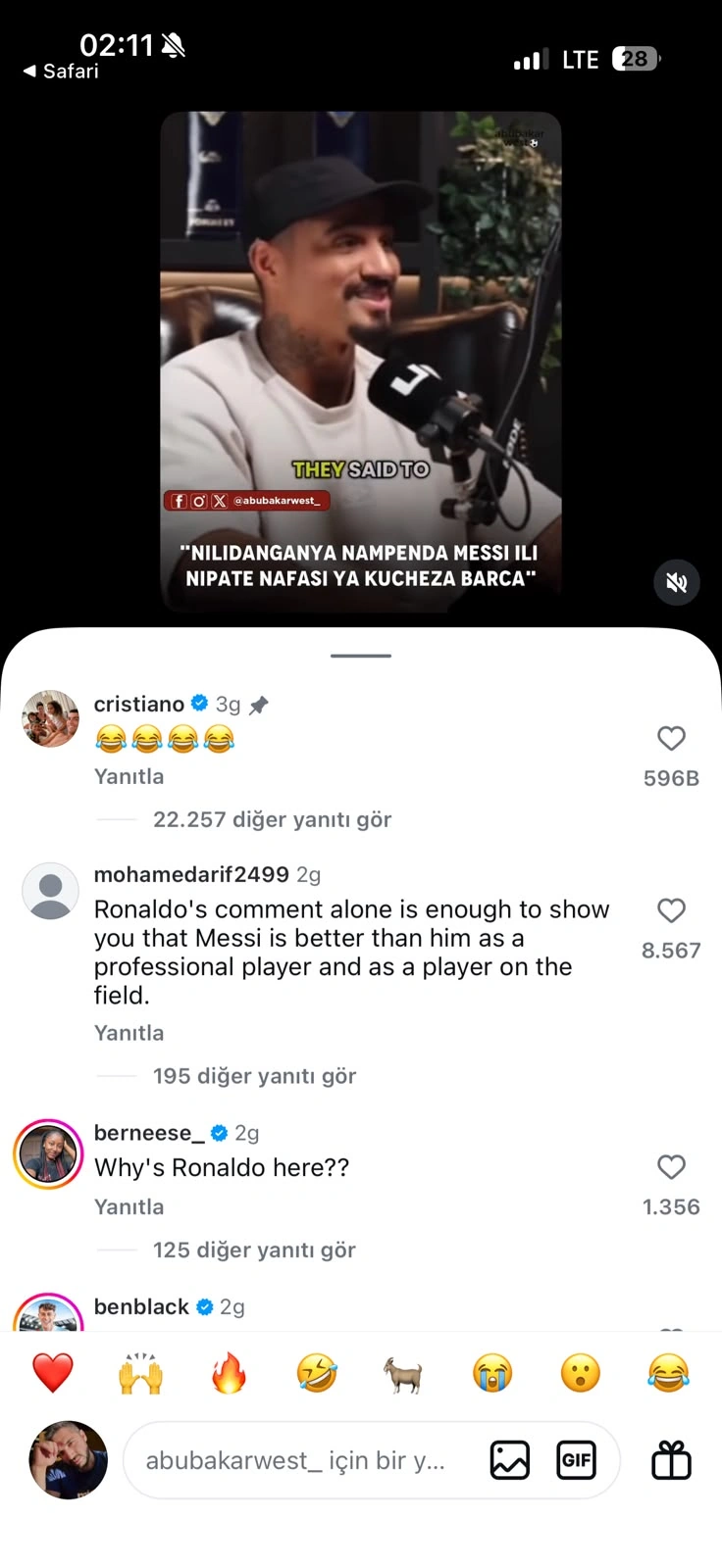 Ronaldo bu paylaşıma gülüş işarəsi qoydu - Gündəm oldu