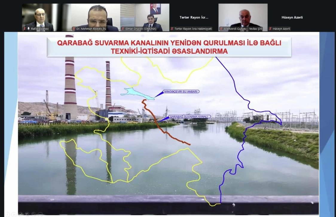 Qarabağ suvarma kanalının yenidən qurulması üzrə İşçi qrupunun növbəti onlayn iclası keçirildi - FOTO