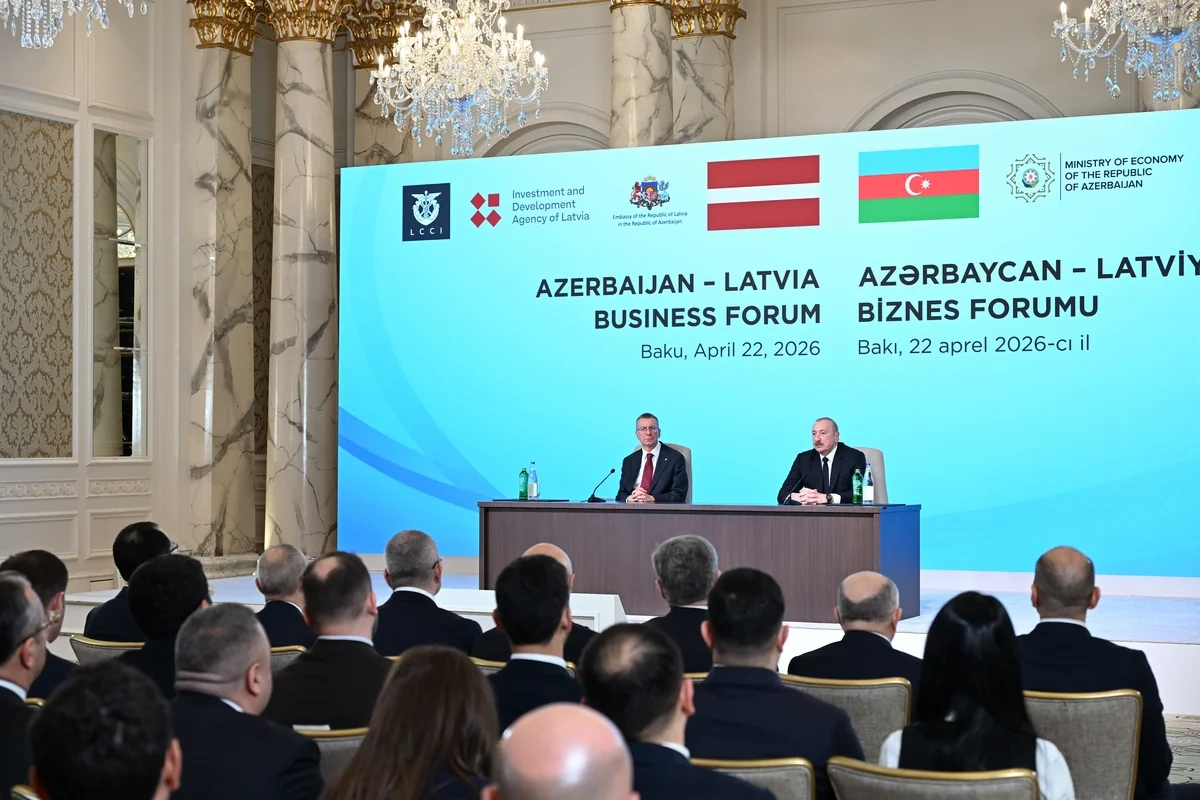 İlham Əliyev və Edqars Rinkeviçsin iştirakı ilə Azərbaycan-Latviya biznes-forumu keçirilib - FOTO - YENİLƏNİB