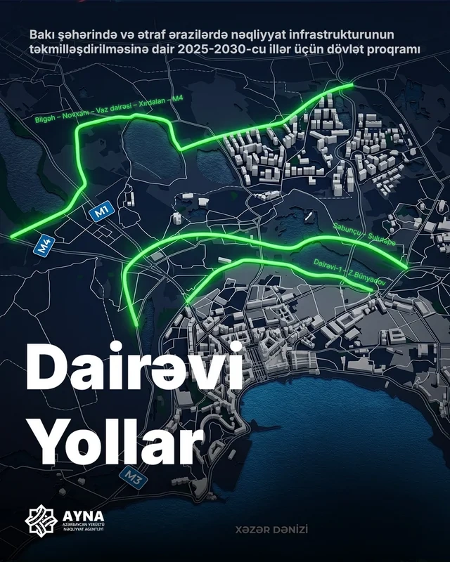 Paytaxtda yeni dairəvi yollar qurulacaq - XƏRİTƏ