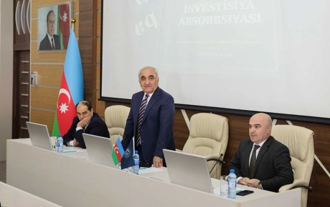 “Azərbaycan iqtisadiyyatının investisiya absorbsiyası” kitabının təqdimat mərasimi keçirilib - FOTO
