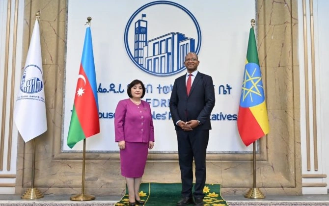 Sahibə Qafarova Efiopiya Xalq Nümayəndələri Palatasının sədri Tagasse Çaffo ilə görüşüb - FOTO