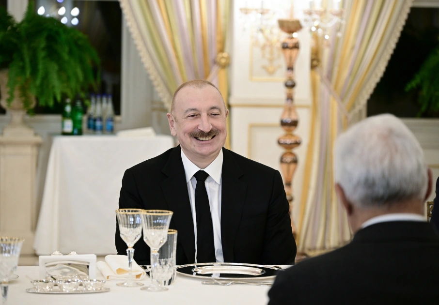 İlham Əliyevin Antonio Koşta ilə rəsmi nahar əsnasında geniş tərkibdə görüşü olub - FOTO