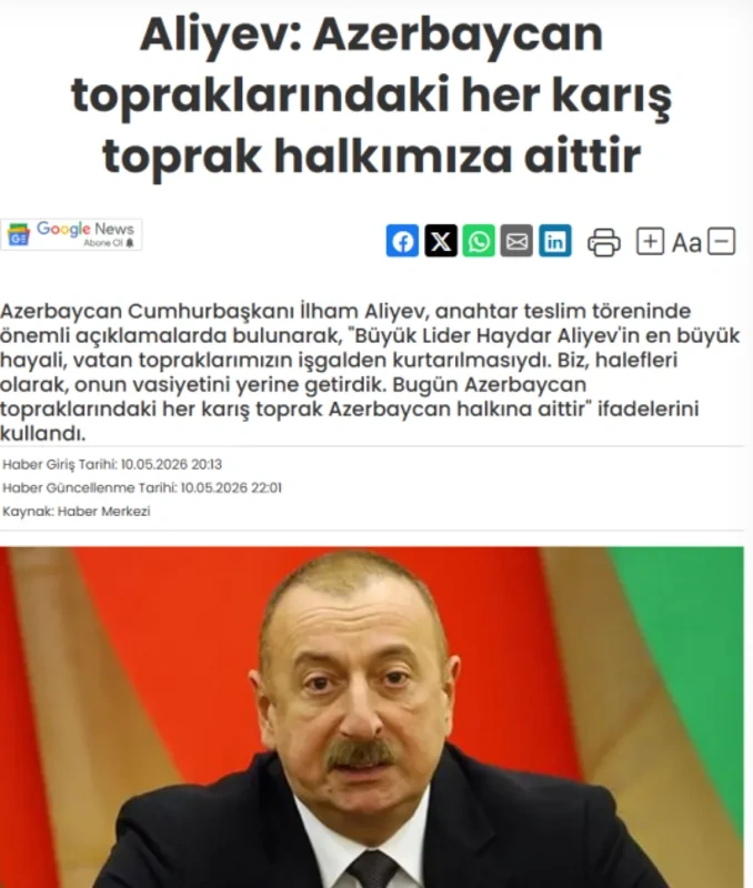 Dünya mediası İlham Əliyevin Zəngilanda çıxışı zamanı verdiyi mesajlardan yazır - FOTO