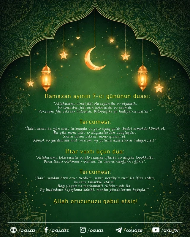 Ramazan ayının yeddinci gününün iftar vaxtı - FOTO