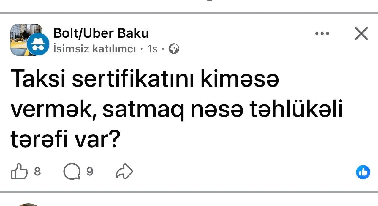 Taksi sürücüsü sertifikatını satanlar var? - AYNA xəbərdarlıq etdi