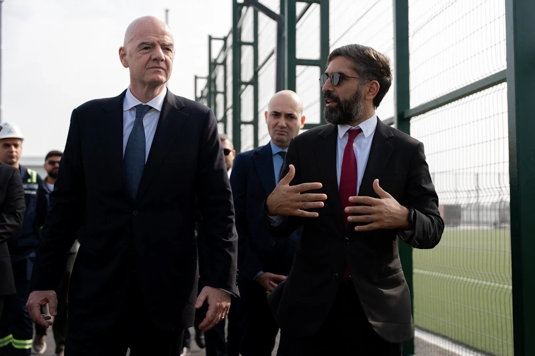İnfantino Hövsanda inşa olunan meydançalara baxış keçirdi - FOTOLAR