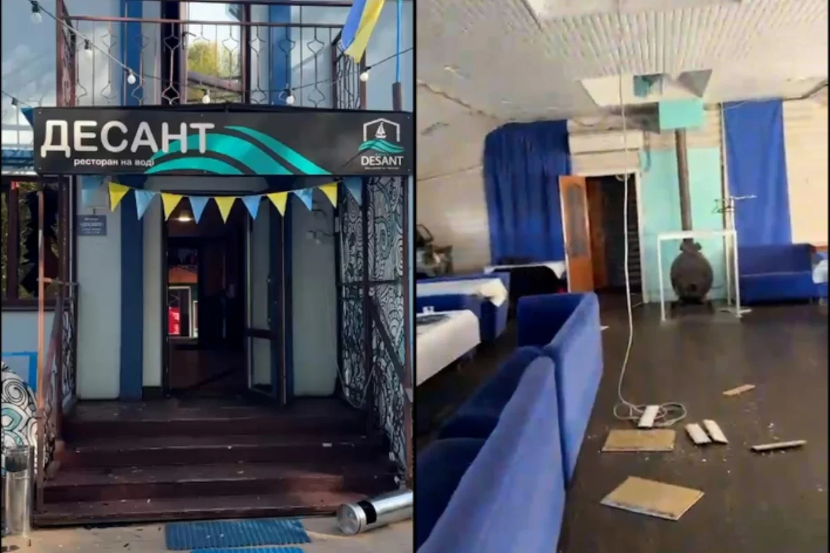 Kiyevə raket hücumu zamanı Azərbaycan restoranı dağıldı: Xəsarət alanlar var - Foto