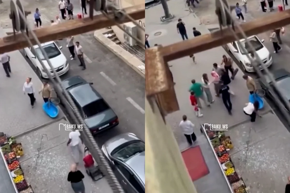 Xırdalanda şüşə balkon qırıldı, qadının başına düşdü - VİDEO