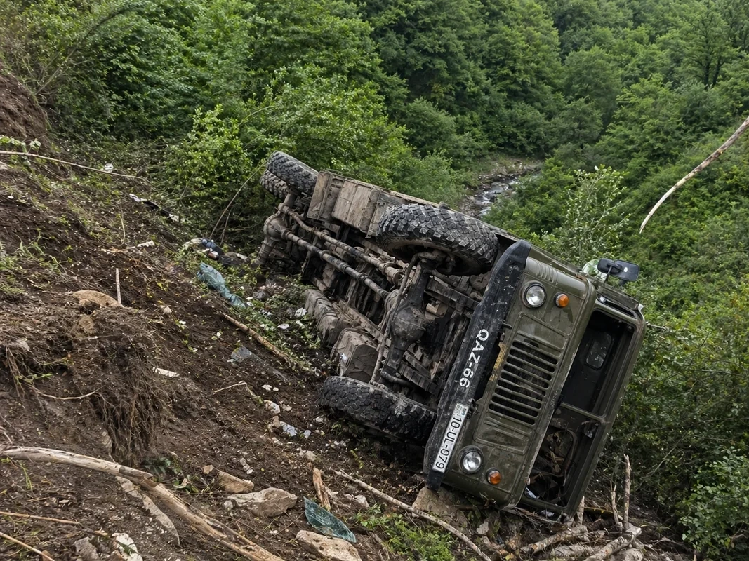 Lerikdə yük maşını aşdı - Sürücü öldü