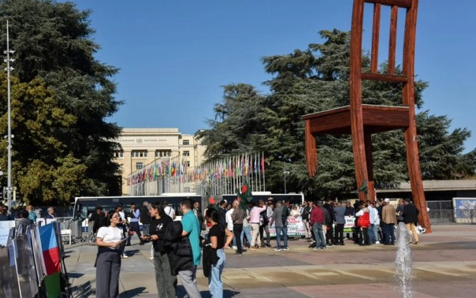 Cenevrədə Ermənistanın Azərbaycana qarşı mina müharibəsinə dair ekspozisiya açılıb - FOTO