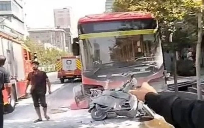 Tehranda avtobus yeddi nəqliyyat vasitəsi ilə toqquşub, 6 nəfər xəsarət alıb