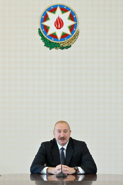 İlham Əliyev TDT ölkələrinin təhlükəsizlik üzrə rəhbər şəxslərini qəbul etdi - FOTOLAR