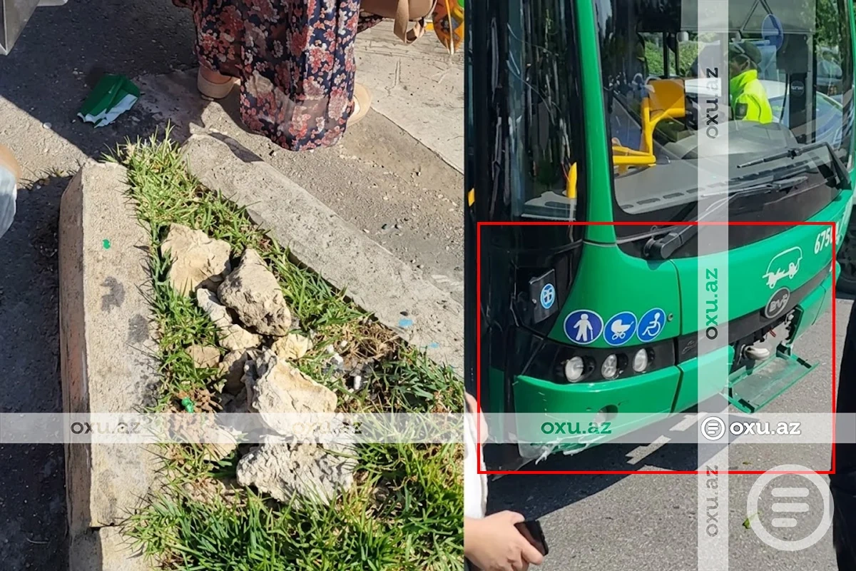 Bakıda avtobus qəzaya düşdü