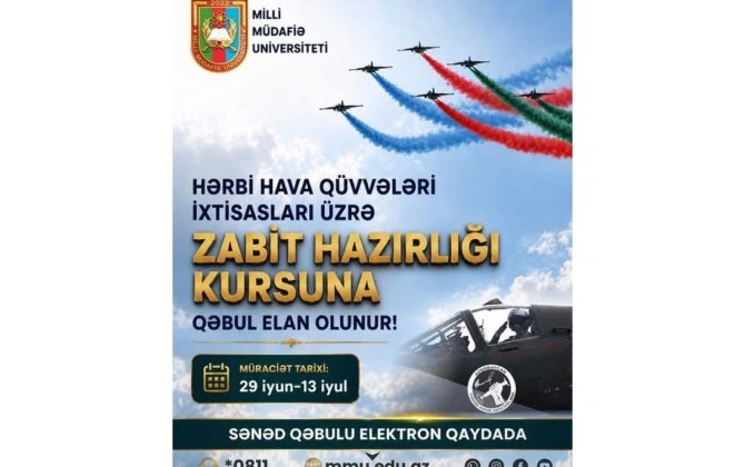 Milli Müdafiə Universiteti HHQ ixtisasları üzrə “Zabit hazırlığı kursu”na qəbul elan edib