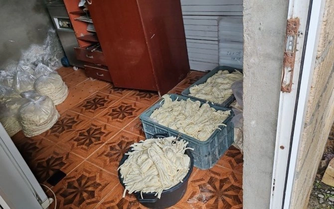 Qanunsuz fəaliyyət göstərən pendir sexi bağlandı - FOTOLAR
