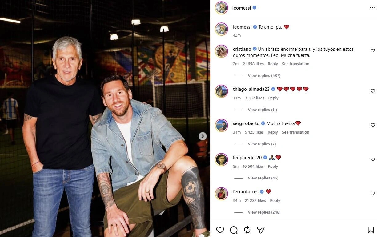 Ronaldo Messinin paylaşımına şərh yazdı - FOTO