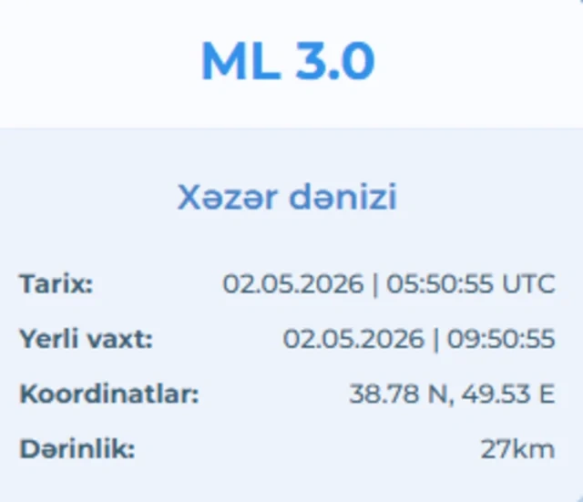 Xəzər dənizində zəlzələ oldu - FOTO