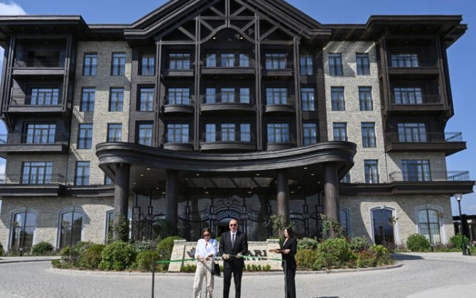 Prezident və xanımı “Meysari Grand Hotel & SPA” kompleksinin açılışında - FOTOLAR - YENİLƏNİB