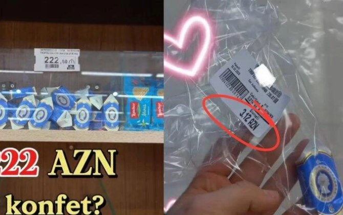Bakıda kiloqramı 222 manata konfet SATILIR - "Yəqin tərkibində qızıl var" - VİDEO
