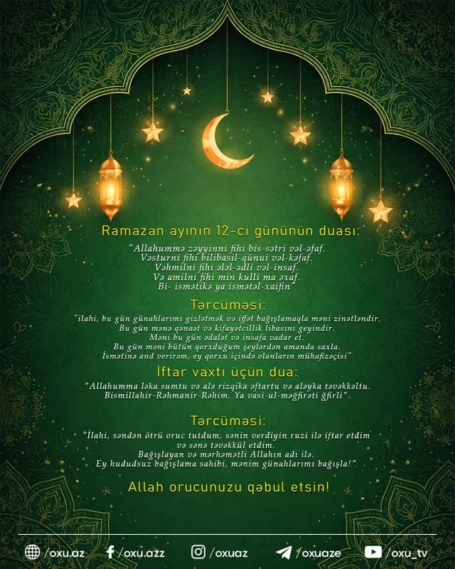 Ramazan ayının on ikinci gününün iftar vaxtı - FOTO