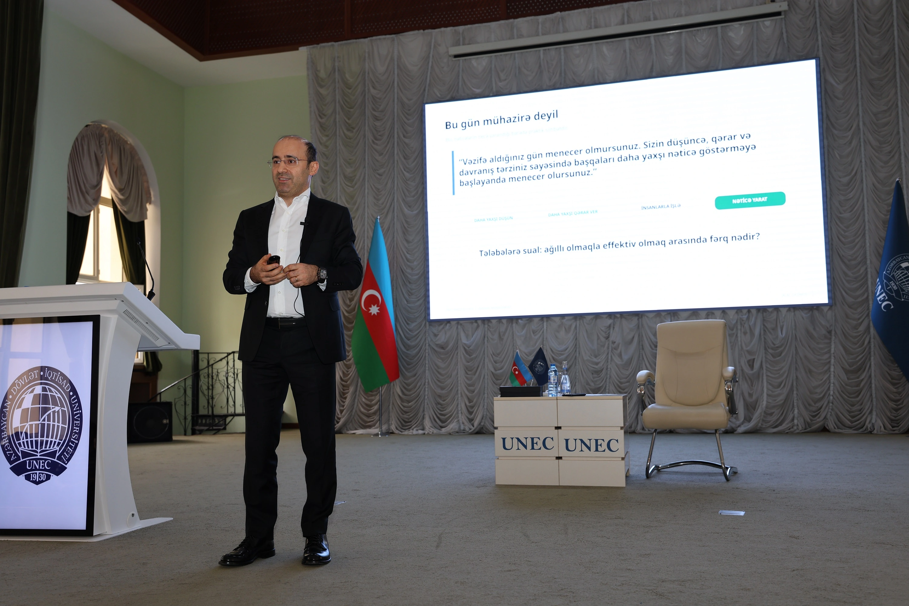 PASHA Holdingin Baş İcraçı Direktoru UNEC tələbələri üçün master-klass keçib - FOTO