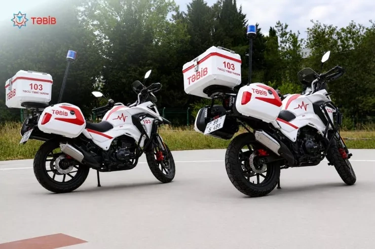 Azərbaycanda təcili yardım motosikletləri fəaliyyətə başladı - FOTO