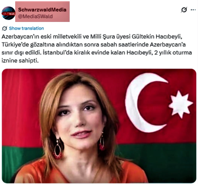 “FETO” terror təşkilatının bəzi üzvlərinin Gültəkin Hacıbəylini dəstəkləmələrinə dair faktlar