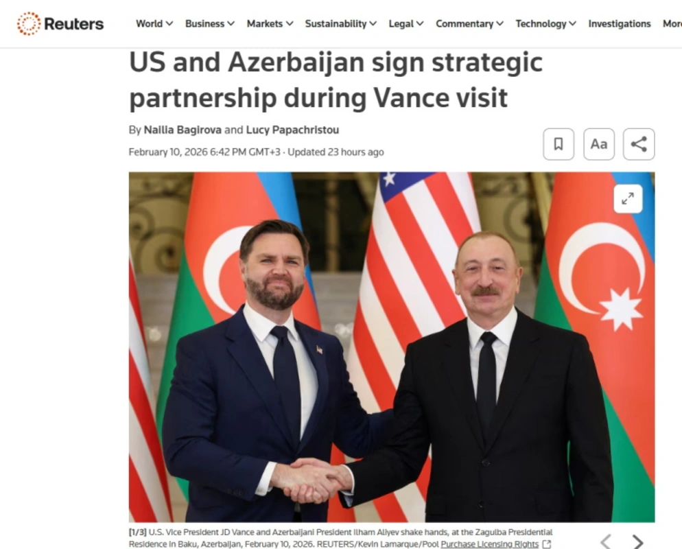 ABŞ vitse-prezidentinin Azərbaycana səfəri dünya mediasının diqqətindədir - FOTO