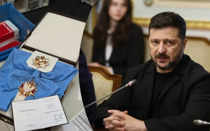 Zelenski "Ağ qartal" ordeninin Polşaya qaytarıldığını bildirib