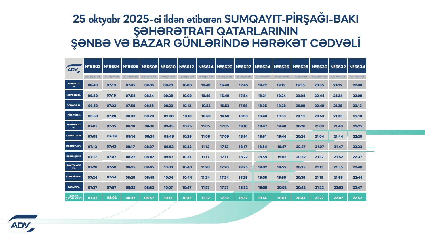 Bakı–Xırdalan qatarlarının hərəkət qrafiki yeniləndi - FOTO