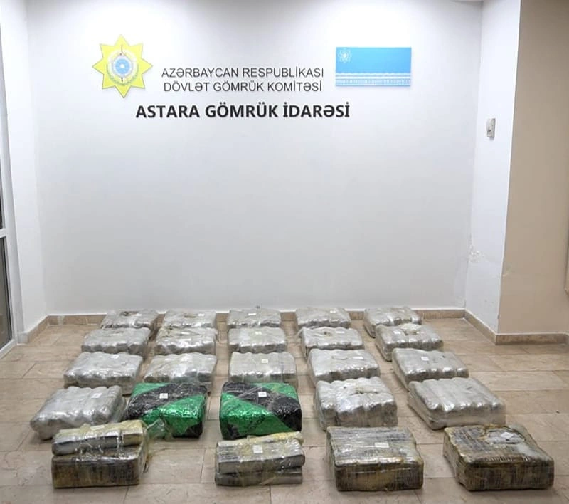 Astara Gömrük İdarəsində 148 kiloqramdan artıq narkotik vasitə aşkarlandı  - FOTO/VİDEO