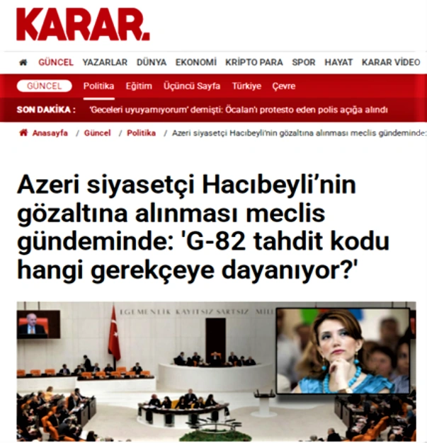 “FETO” terror təşkilatının bəzi üzvlərinin Gültəkin Hacıbəylini dəstəkləmələrinə dair faktlar