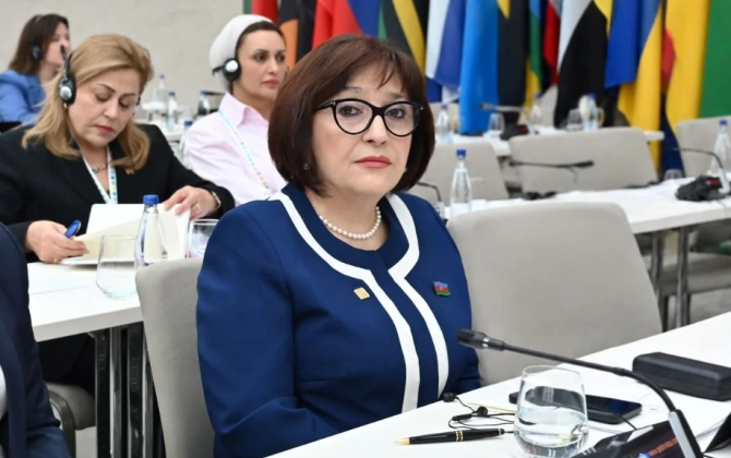 Sahibə Qafarova Belqradda Azərbaycanda gender sahəsində əldə olunan nailiyyətlərdən danışıb