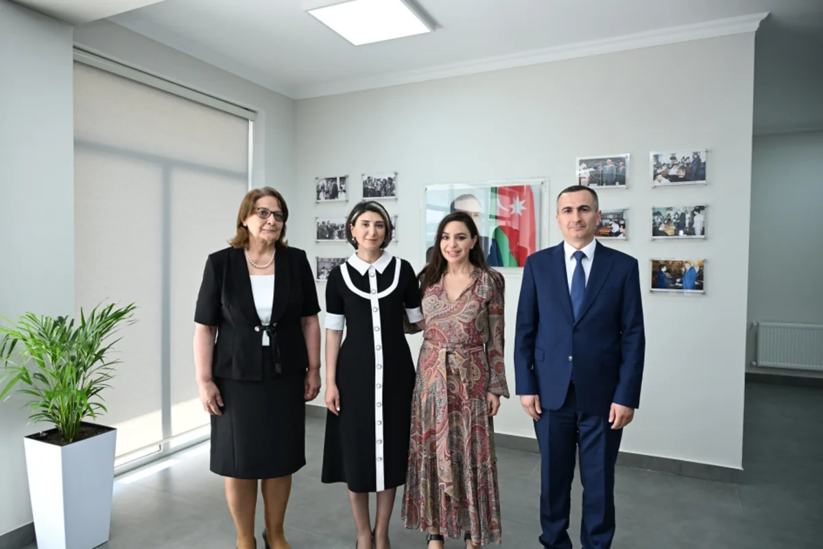 Leyla Əliyeva Yevlaxda məktəb binasının açılışında iştirak edib - FOTO
