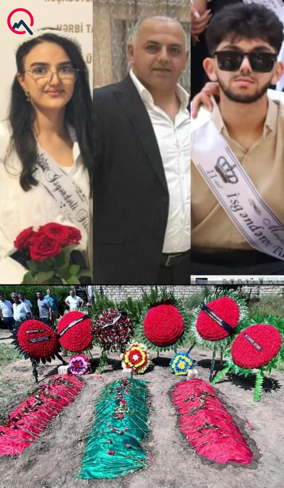 Ata və övladları dəfn olundu - FOTO