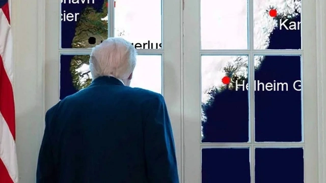 Trampın pəncərədən Qrenlandiyaya baxan fotosu viral oldu