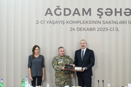 Prezident İlham Əliyev Ağdamda 2-ci yaşayış kompleksinin açılışında iştirak edib - YENİLƏNİB - FOTO