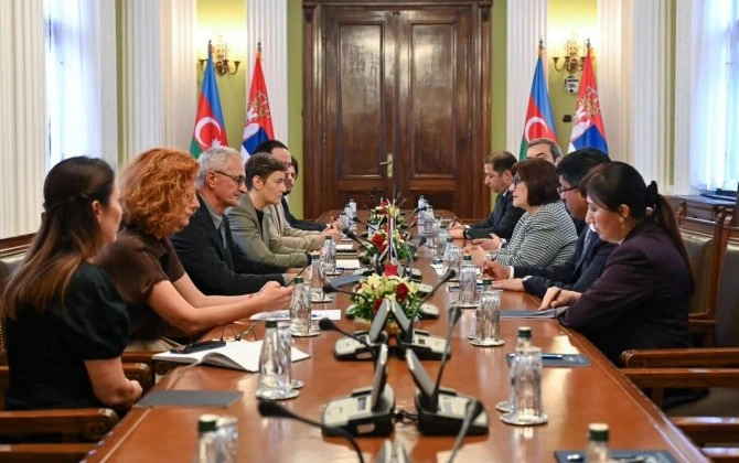Azərbaycan və Serbiya parlamentlərinin sədrləri ikitərəfli əməkdaşlığı müzakirə edib - FOTO