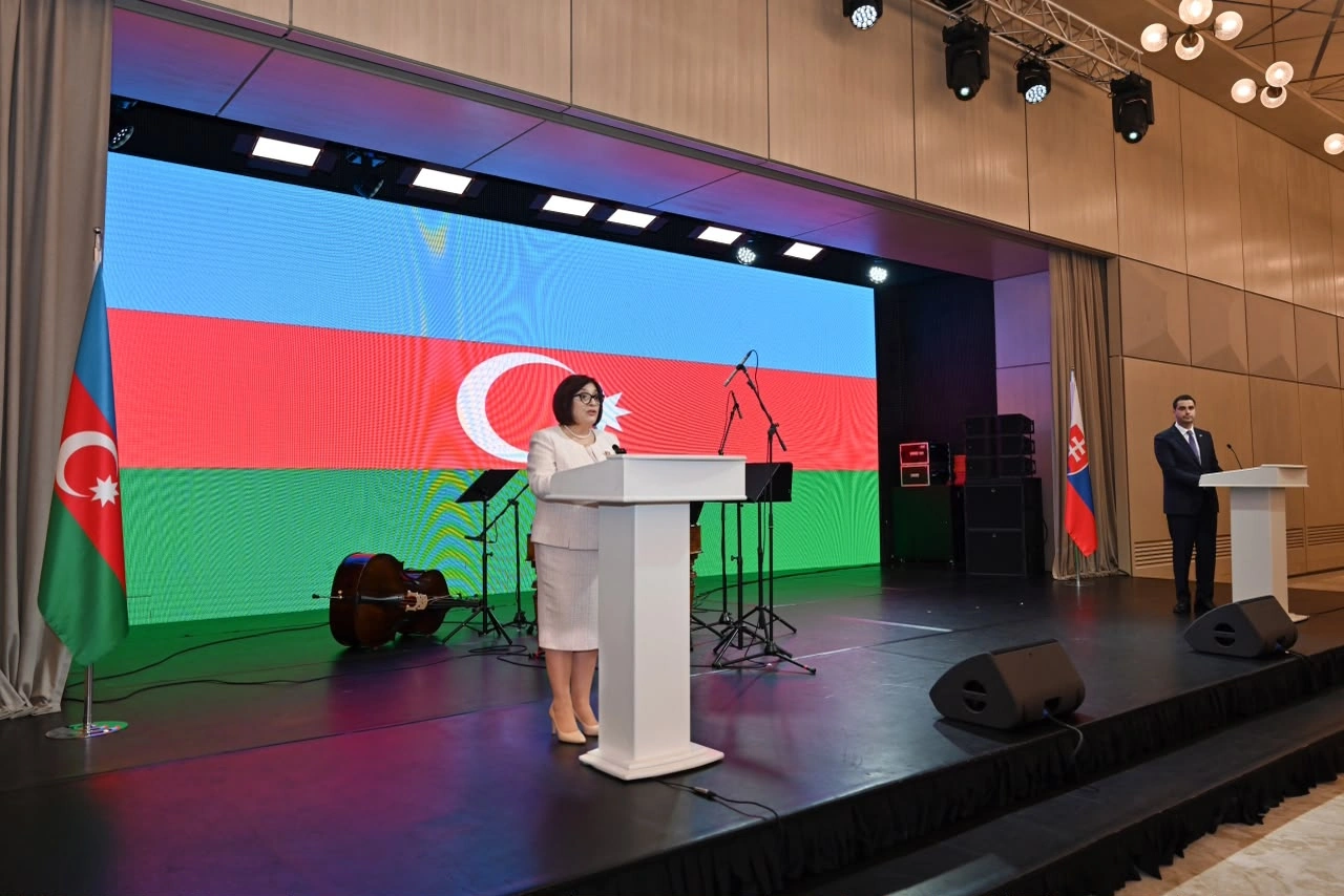 Sahibə Qafarova Slovakiya Respublikasının milli bayramı münasibəti ilə keçirilən tədbirdə çıxış edib - FOTO