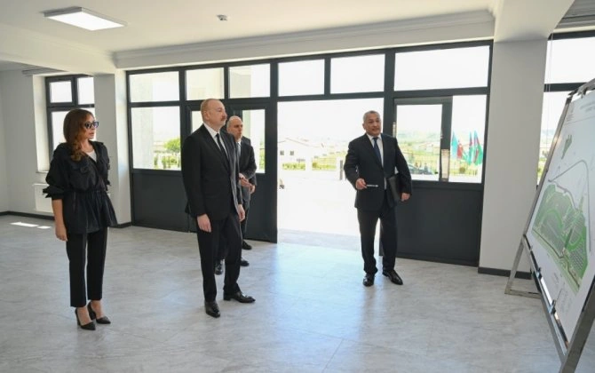 Prezident və birinci xanım Cəbrayılın Şükürbəyli kəndinin açılışında iştirak ediblər - YENİLƏNİB - FOTO