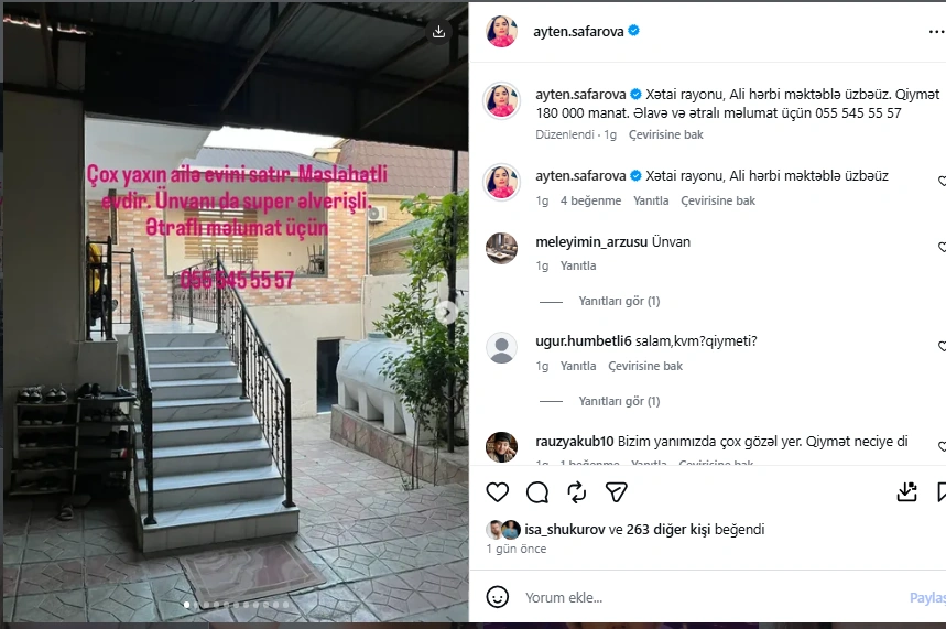 Aytən Səfərovanın BU PAYLAŞIMI gündəm oldu - FOTO