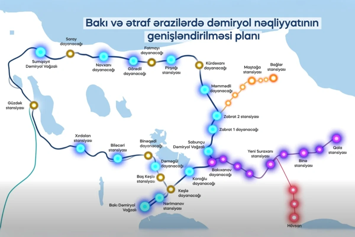 Dairəvi dəmir yolu xəttində 40 dayanacaq olacaq - VİDEO