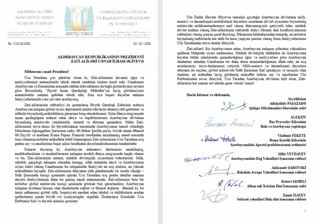 Azərbaycandakı Dini Konfessiyaların rəhbərləri İlham Əliyevi təbrik ediblər - FOTO