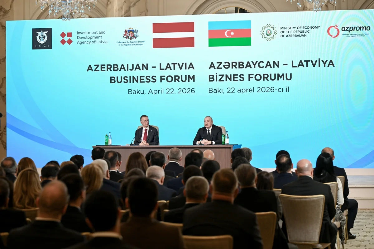 İlham Əliyev və Edqars Rinkeviçsin iştirakı ilə Azərbaycan-Latviya biznes-forumu keçirilib - FOTO - YENİLƏNİB