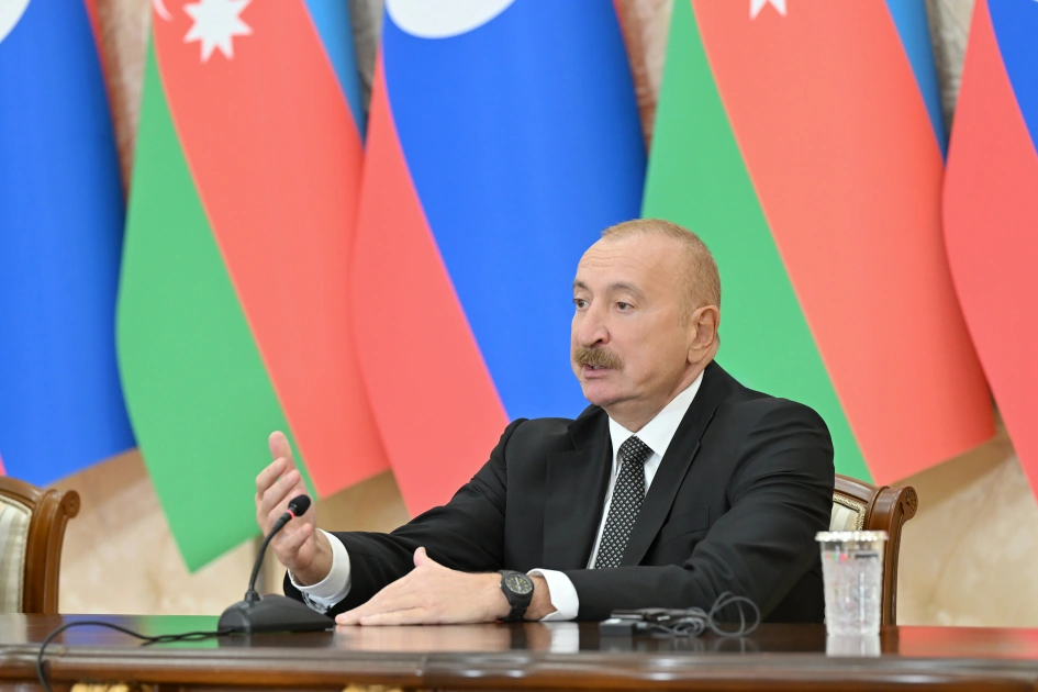 Azərbaycan və Laos prezidentləri mətbuata bəyanatlarla çıxış etdilər - FOTO - YENİLƏNİB