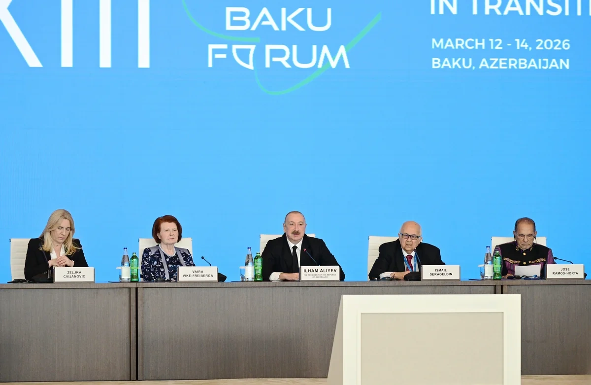 İlham Əliyev XIII Qlobal Bakı Forumunun açılış mərasimində çıxış edib - YENİLƏNİB + FOTO