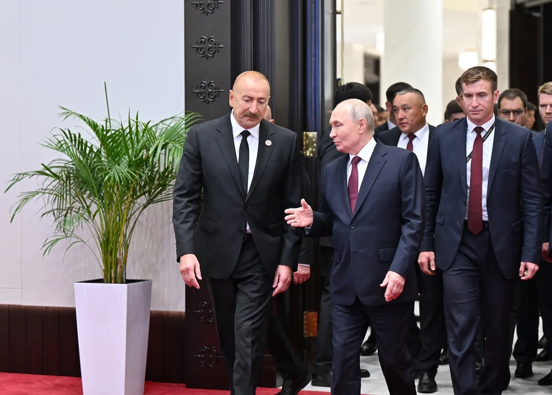 Prezident İlham Əliyev "ŞƏT plyus" formatında görüşdə çıxış etdi - FOTO - YENİLƏNİB