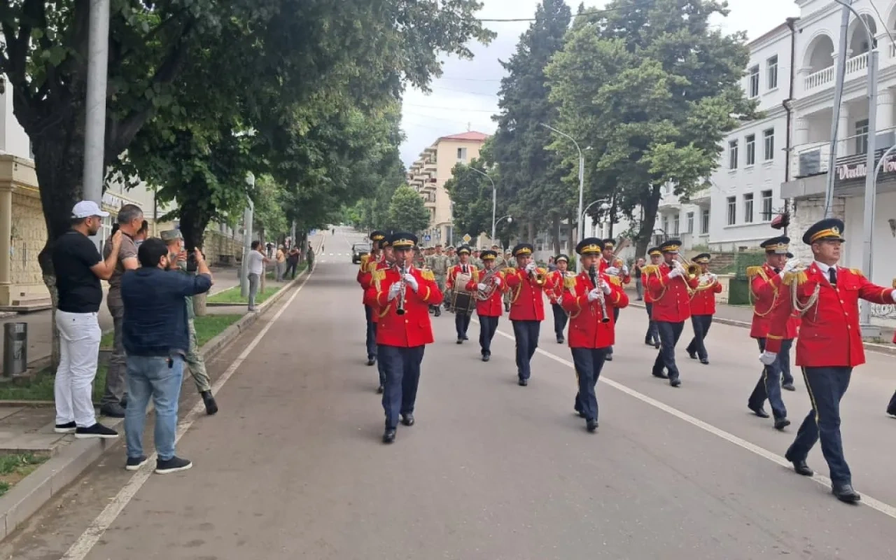 Xankəndidə hərbçilərin yürüşü keçirildi - FOTOLAR